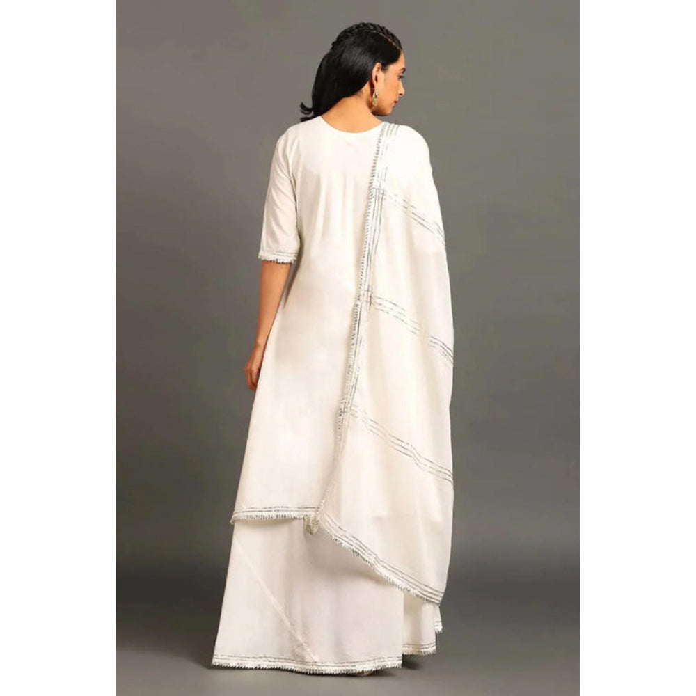 OMAANA White Zara Double Layered Maxi Dress