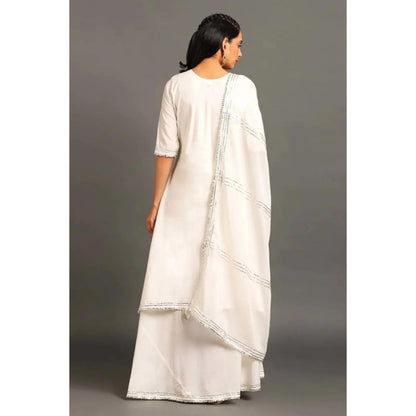OMAANA White Zara Double Layered Maxi Dress