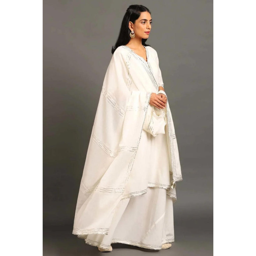 OMAANA White Zara Double Layered Maxi Dress