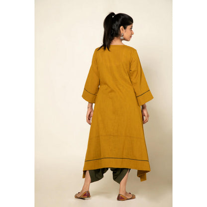 OMAANA Olive Sufi Saanjh Jumpsuit with Overlay