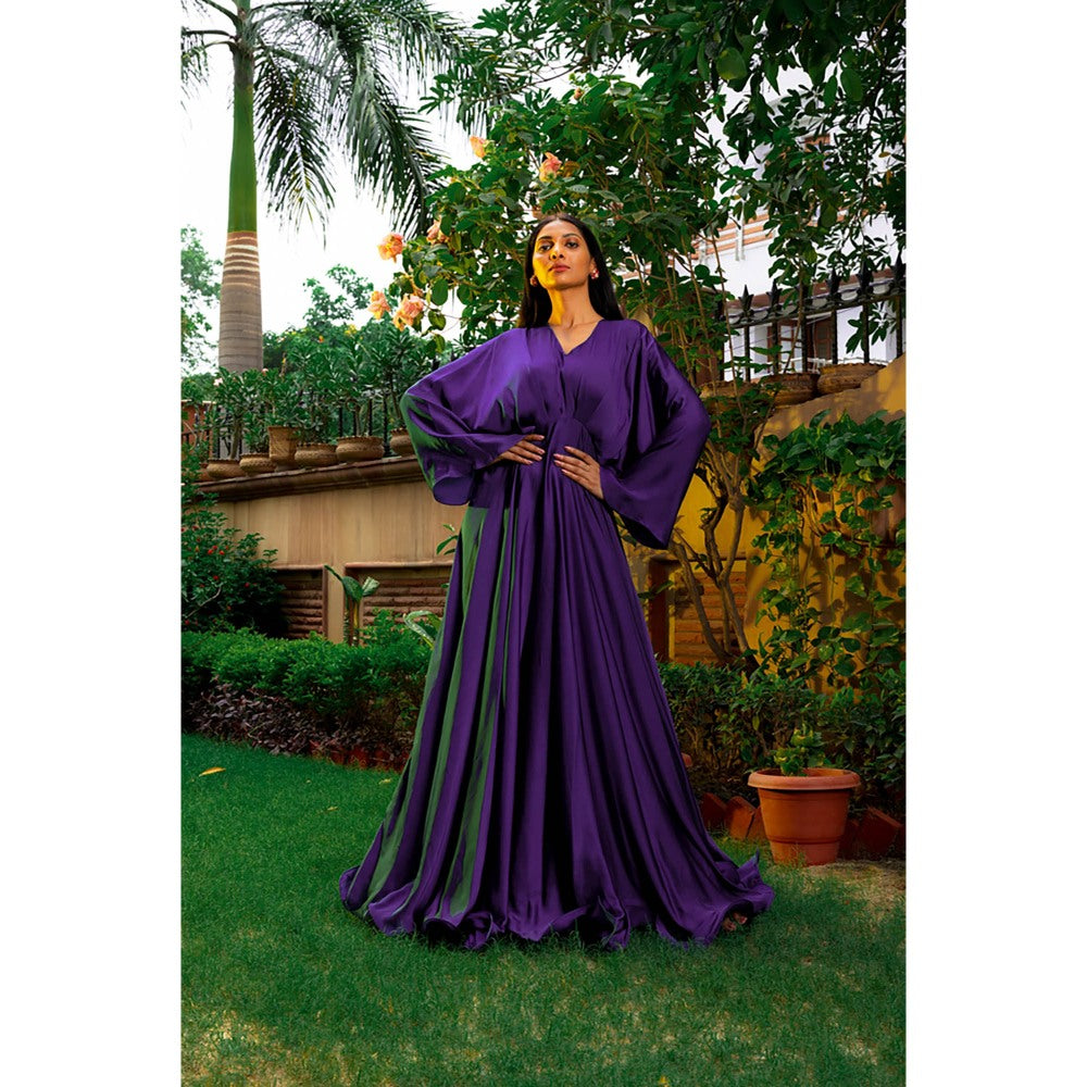 Omana by Ranjana Bothra Blue Cowl Gown