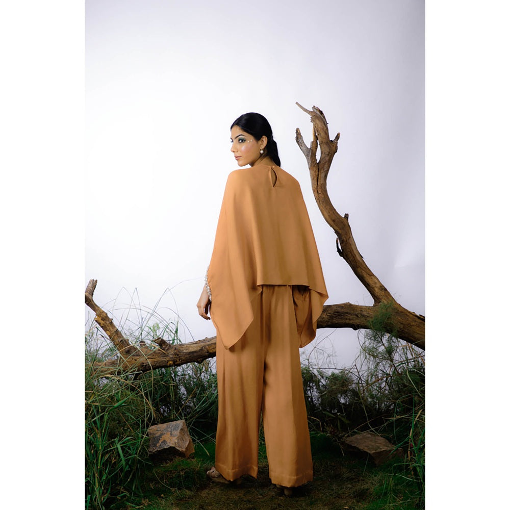 Omana by Ranjana Bothra Orange Pearl Beaded Co-Ord (Set of 2)