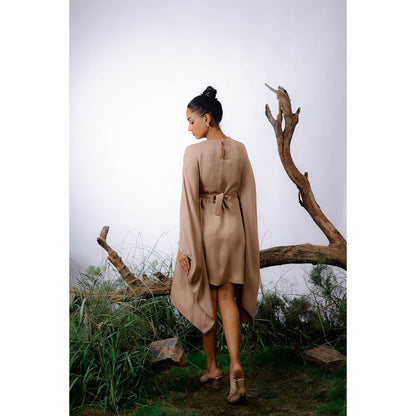 Omana by Ranjana Bothra Stone Pearl Beaded Dress With Belt (Set of 2)