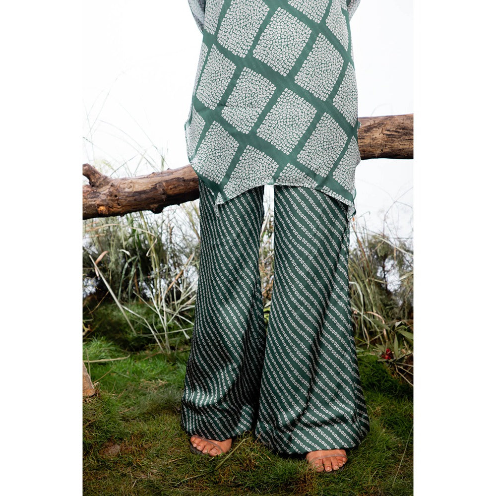 Omana by Ranjana Bothra Blue Printed Amy Co-Ord (Set of 3)