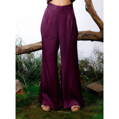 Omana by Ranjana Bothra Plum Amy Co-Ord (Set of 3)