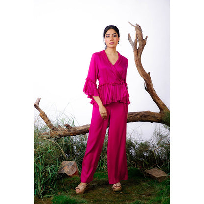 Omana by Ranjana Bothra Hot Pink Alice Co-Ord (Set of 2)