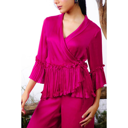 Omana by Ranjana Bothra Hot Pink Alice Co-Ord (Set of 2)
