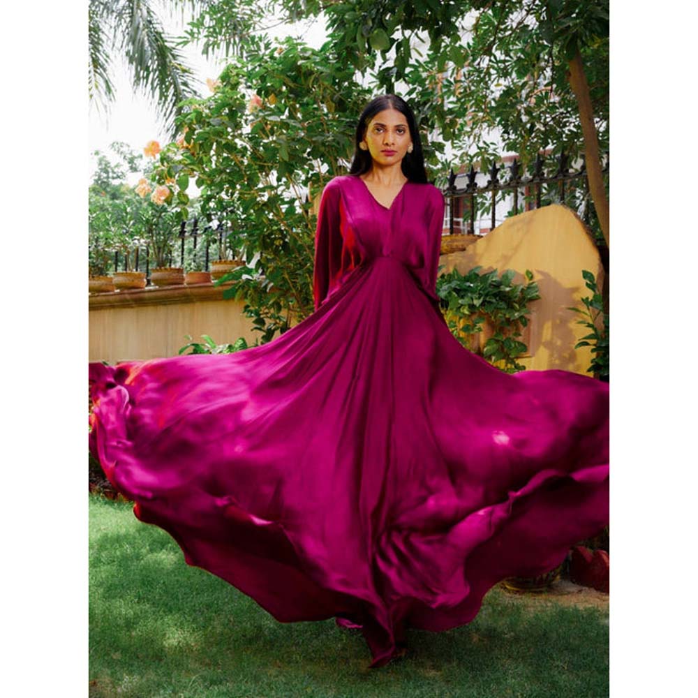 Omana by Ranjana Bothra Mulberry Cowl Gown