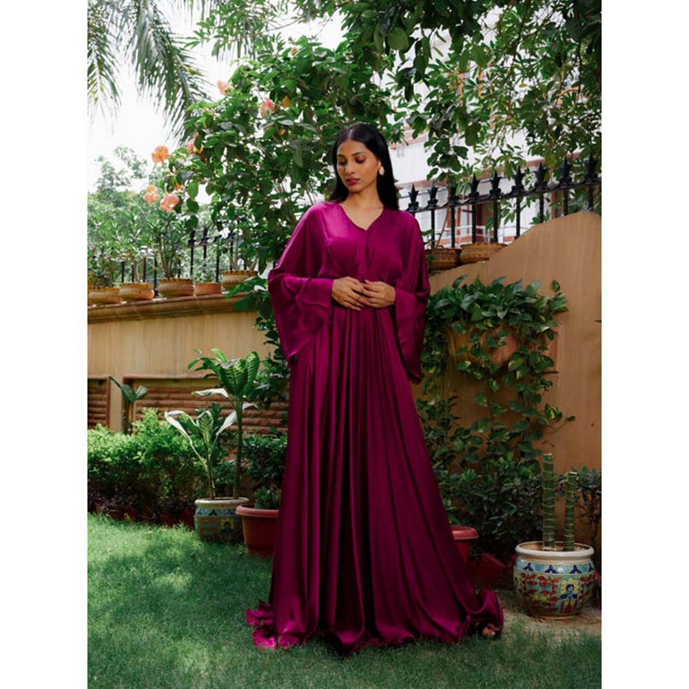 Omana by Ranjana Bothra Mulberry Cowl Gown