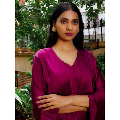 Omana by Ranjana Bothra Mulberry Cowl Gown