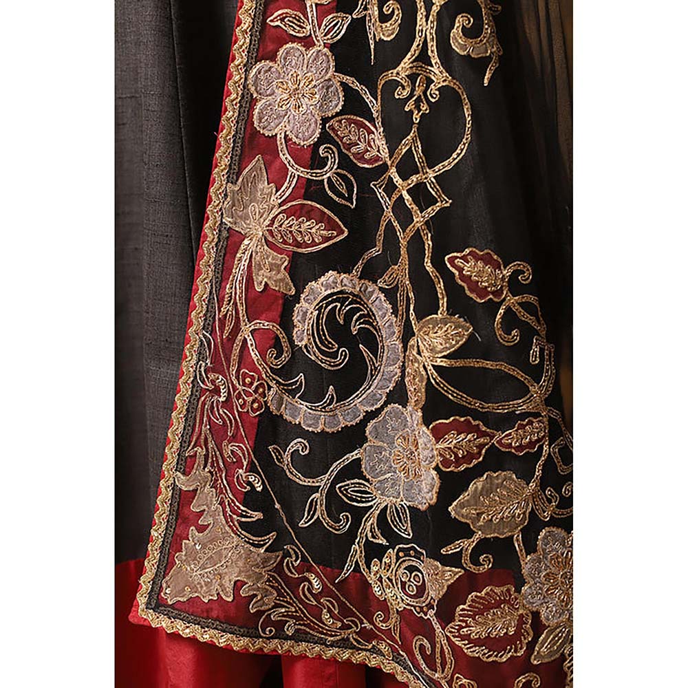 Omana by Ranjana Bothra Black Yasmeen Anarkali Maxi Dress with Dupatta
