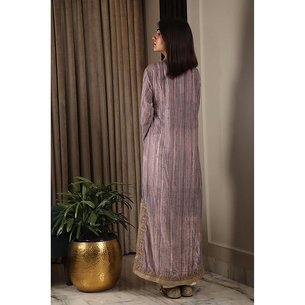 Omana by Ranjana Bothra Lilac Ombre Velvet Kurta