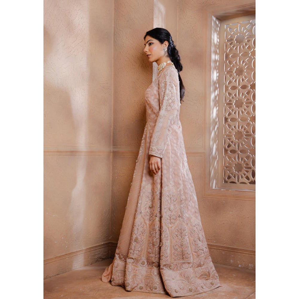 Omana by Ranjana Bothra Pink Organza Embroidered Blouse with Lehenga and Jacket