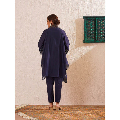 OMI Navy Blue Asymmetric Co-Ord (Set of 3)