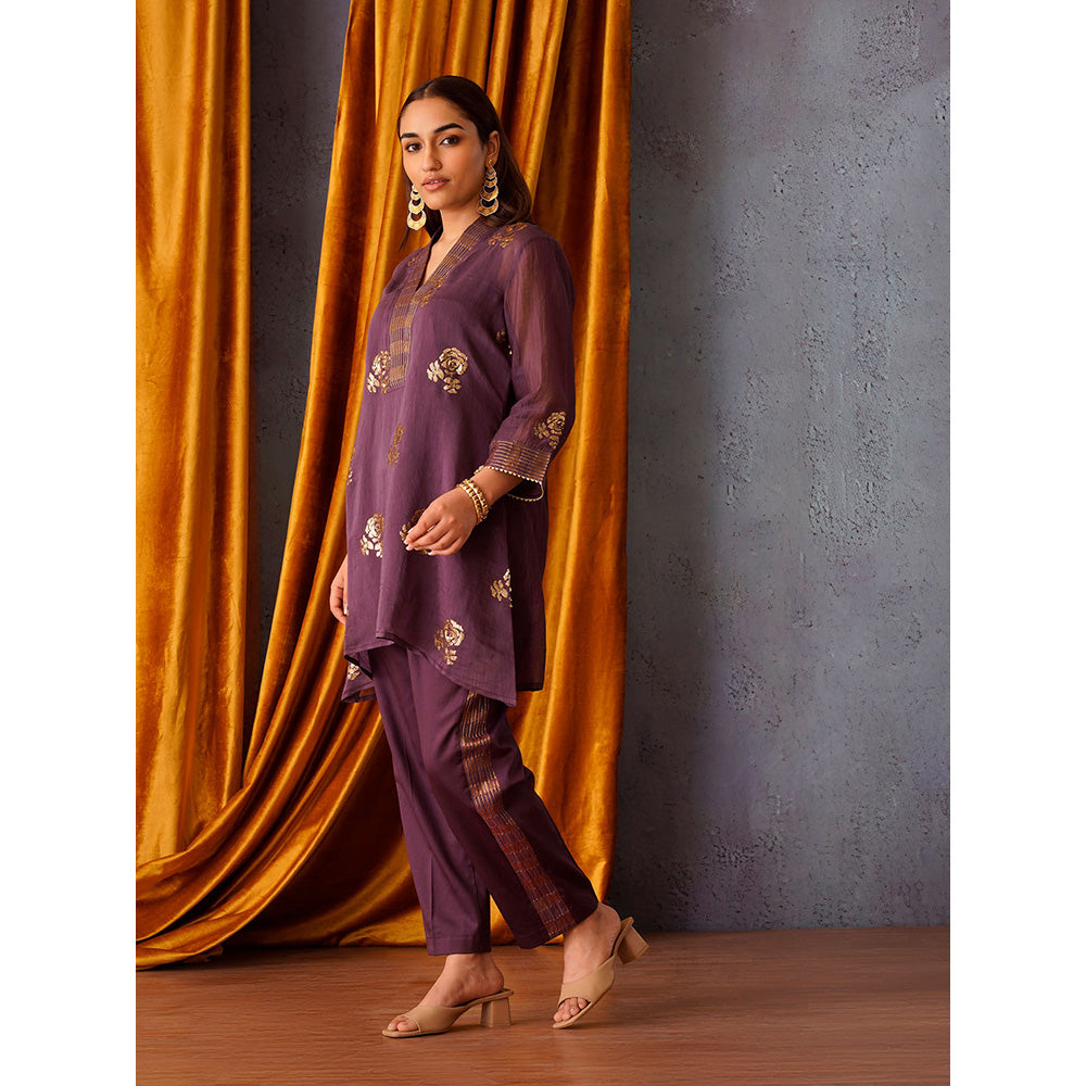 OMI Purple Sequinned Co-Ord (Set of 3)