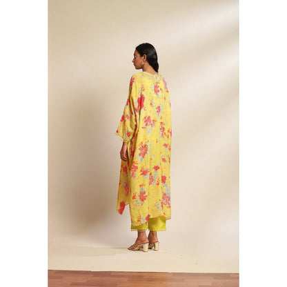 One Not Two Citrene Printed Kurta & Pant with Hand Embroidery with Sequins Beads (Set of 2)