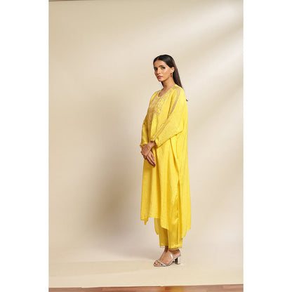 One Not Two Mango Kurta & Pant with Hand Embroidery with Sequins & Beads On Yoke (Set of 2)