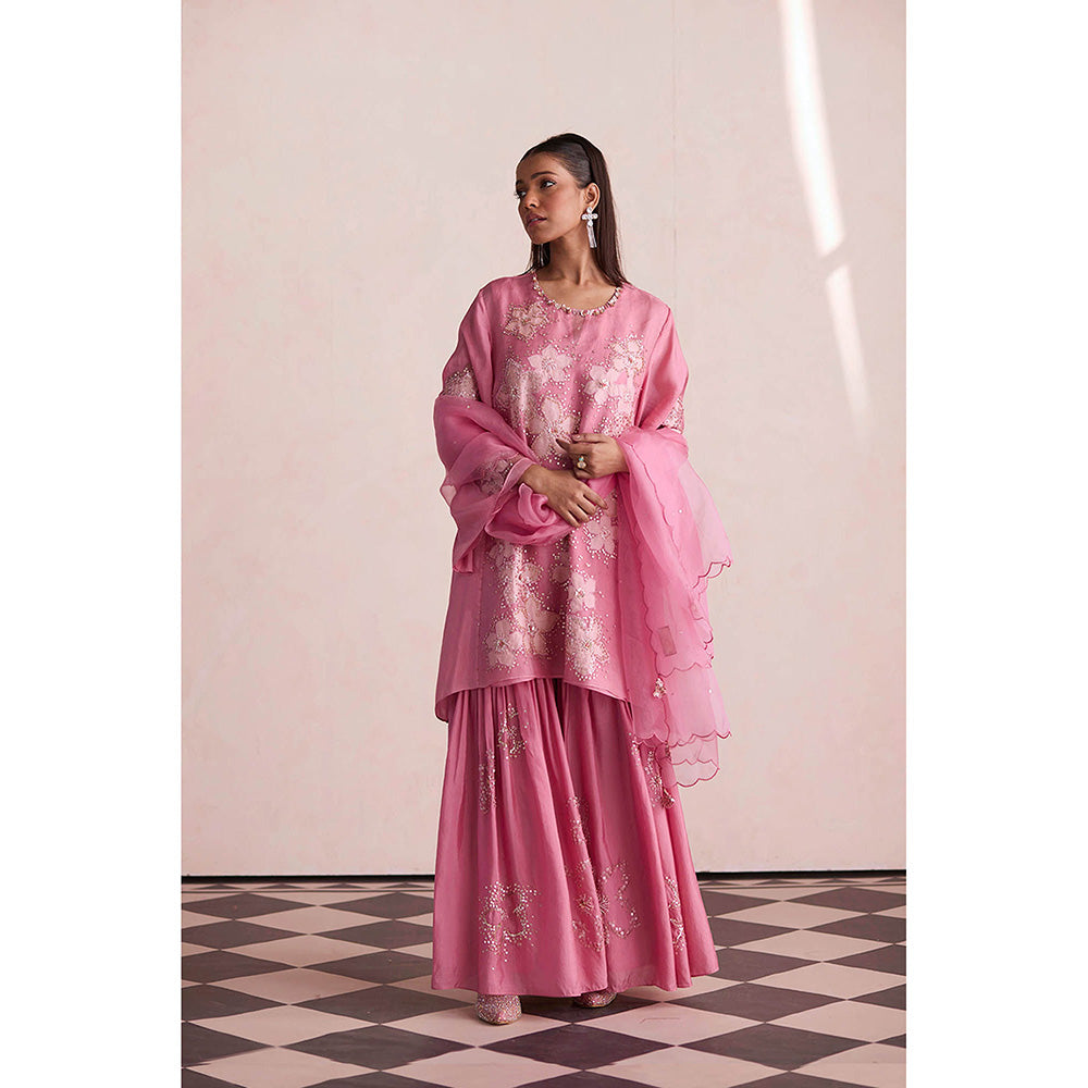 One Not Two Pink Embroidered Dupatta