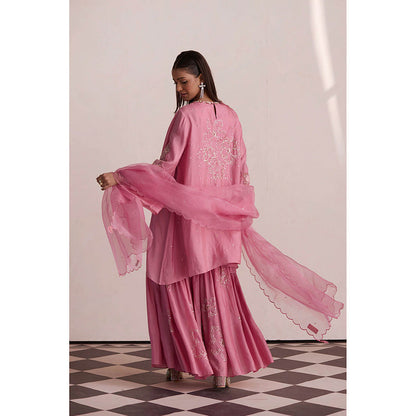 One Not Two Pink Embroidered Dupatta