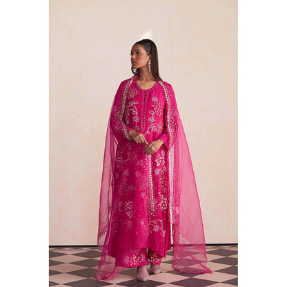One Not Two Pink Embroidered Dupatta