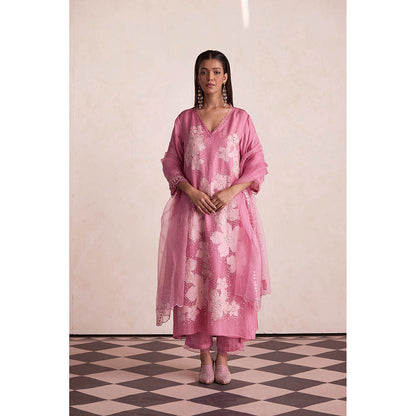 One Not Two Pink Embroidered Dupatta