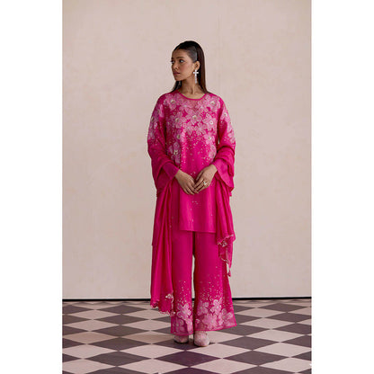 One Not Two Pink Embroidered Dupatta