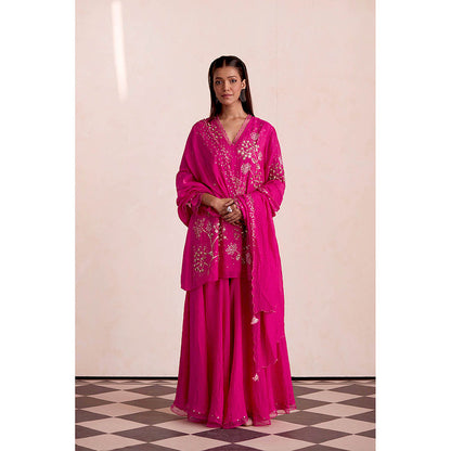 One Not Two Pink Embroidered Dupatta