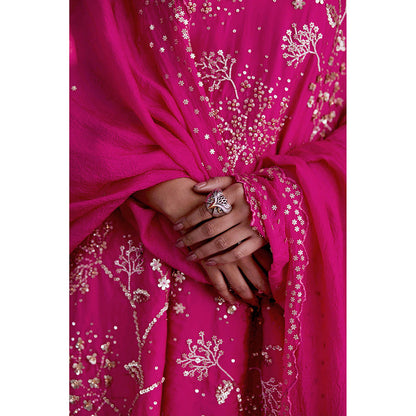 One Not Two Pink Embroidered Dupatta
