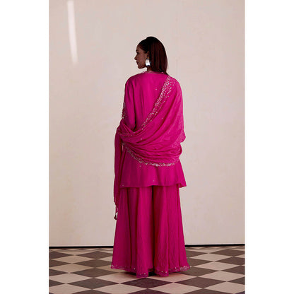 One Not Two Pink Embroidered Dupatta