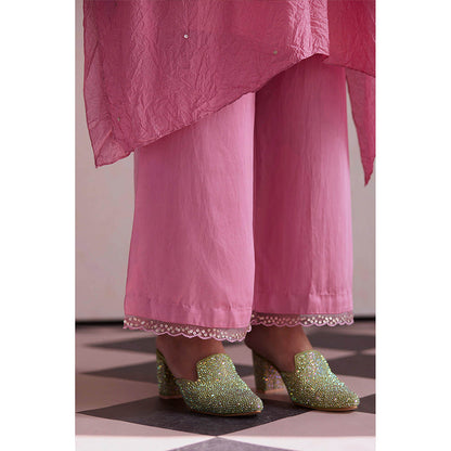 One Not Two Pink Kurta with Slip and Palazzo (Set of 3)