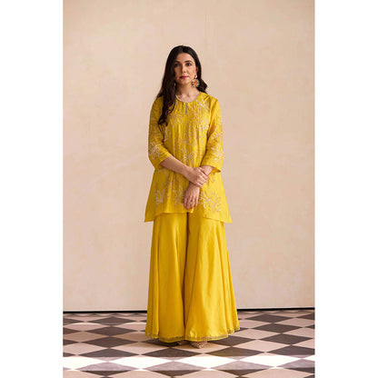 One Not Two Yellow Sharara with Kurti (Set of 2)