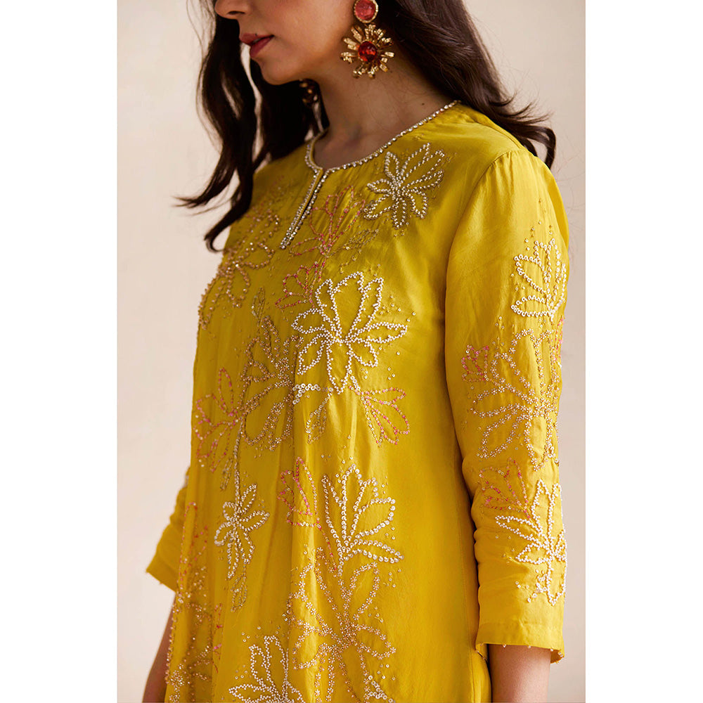 One Not Two Yellow Sharara with Kurti (Set of 2)