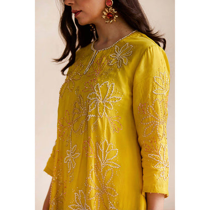 One Not Two Yellow Sharara with Kurti (Set of 2)
