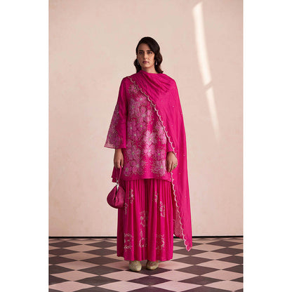 One Not Two Hot Pink Sharara with Kurti and Slip (Set of 3)