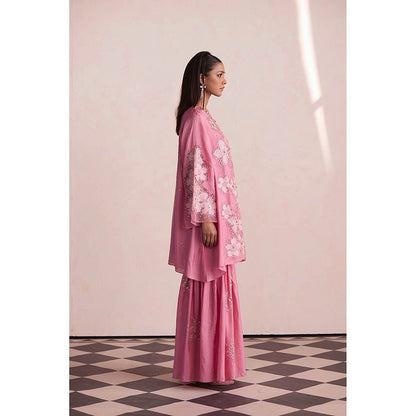 One Not Two Mauve Sharara with Kurti and Slip (Set of 3)