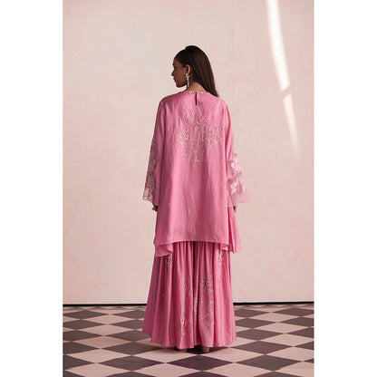 One Not Two Mauve Sharara with Kurti and Slip (Set of 3)