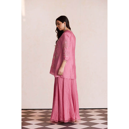 One Not Two Rose Pink Sharara with Kurti (Set of 2)