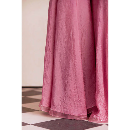 One Not Two Rose Pink Sharara with Kurti (Set of 2)