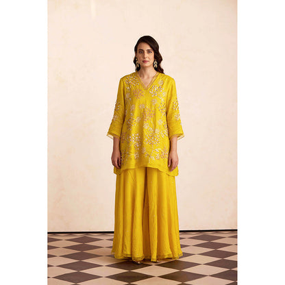 One Not Two Yellow Sharara with Kurti (Set of 2)
