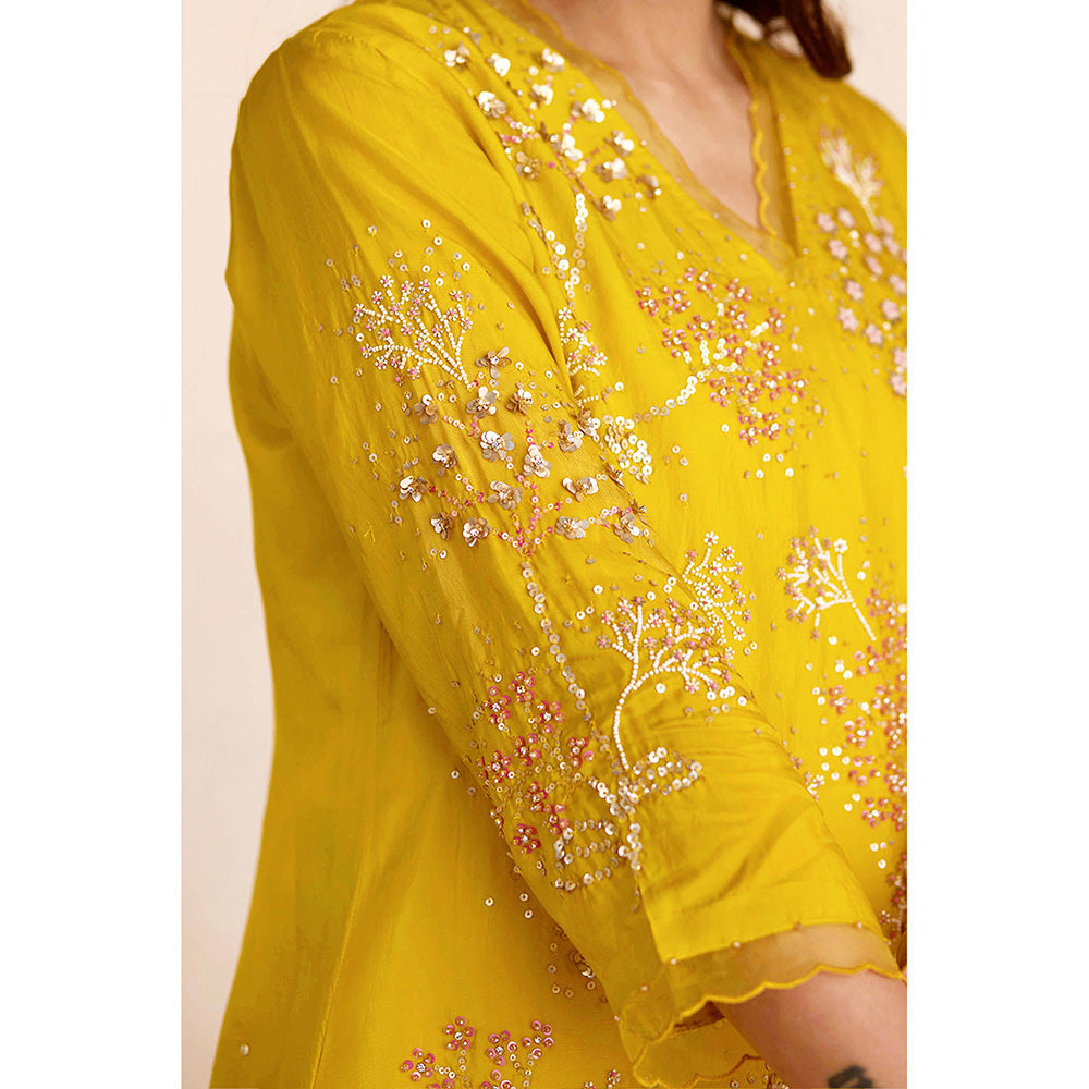 One Not Two Yellow Sharara with Kurti (Set of 2)