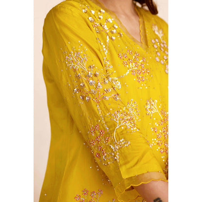 One Not Two Yellow Sharara with Kurti (Set of 2)