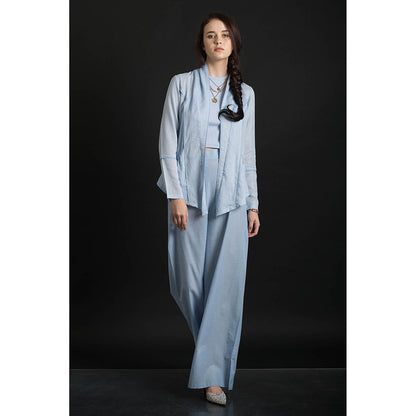 ORCR Carine Stripes Full Sleeves Blue Jacket