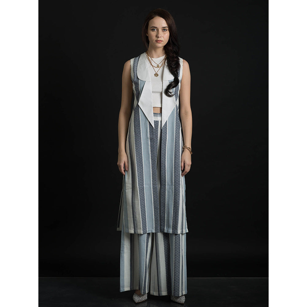 ORCR Double Stripes Sleeveless Multi-Color Jacket with Pant (Set of 2)