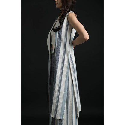 ORCR Double Stripes Sleeveless Multi-Color Jacket with Pant (Set of 2)