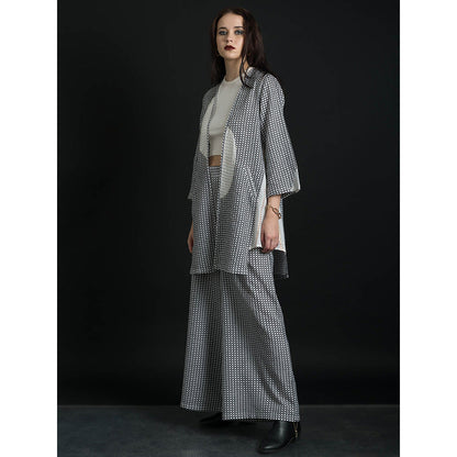 ORCR Curian Checks Three Fourth Sleeves Multi-Color Jacket with Pant (Set of 2)