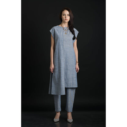 ORCR Kuish Stripes Cap Blue Top with Pant (Set of 2)