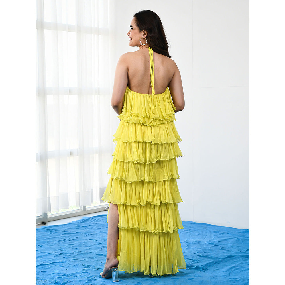 ORDINAREE Canberra Yellow Long Maxi Dress