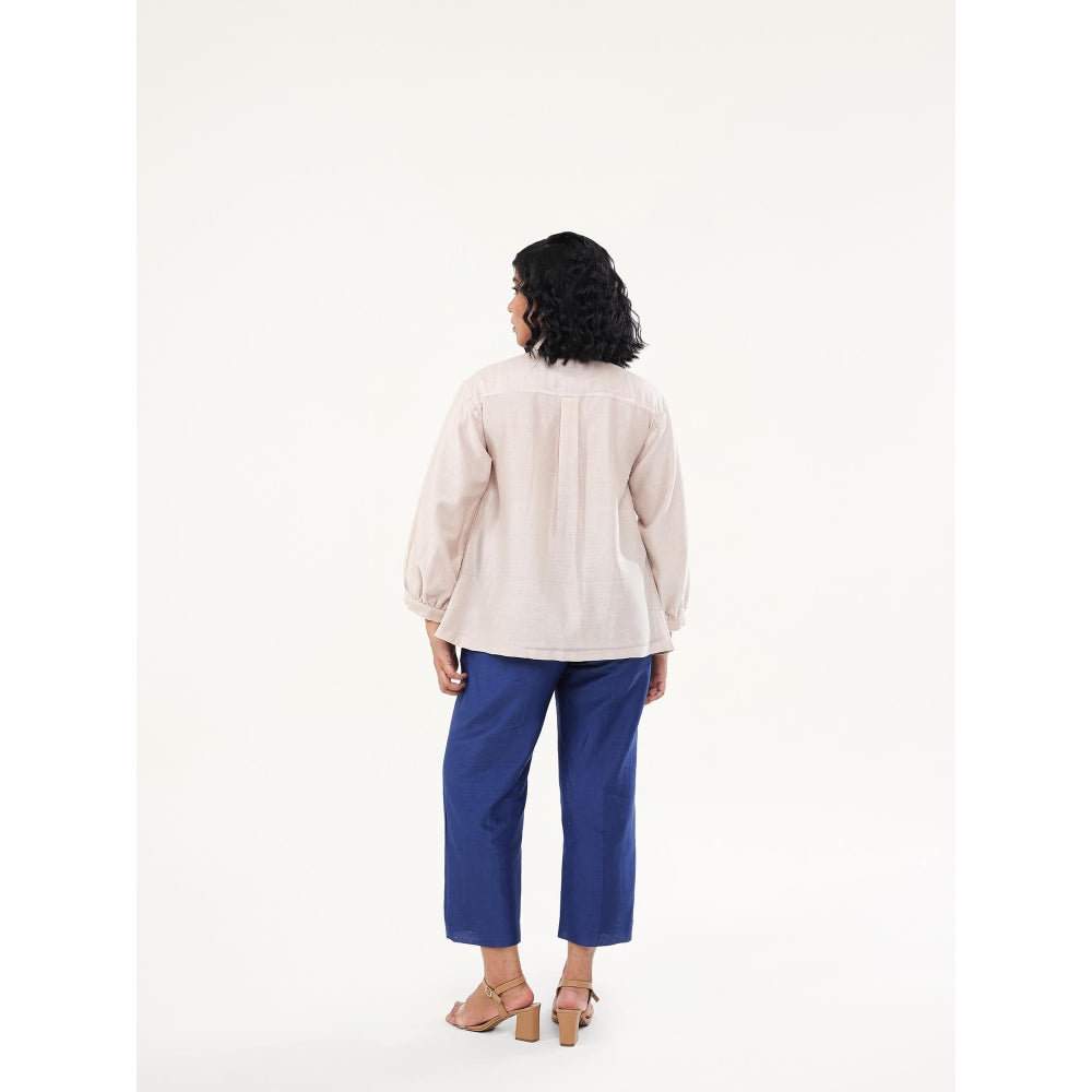 ORIGANI Beige and Blue Zinnia Top and Pant (Set of 2)