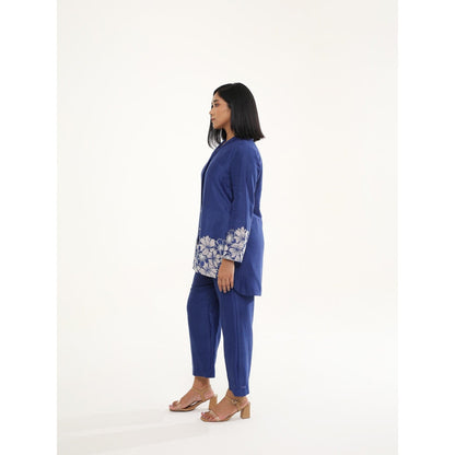 ORIGANI Blue Floral Iris Illusion Co-Ord (Set of 2)