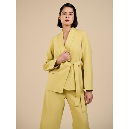 ORIGANI Green Solid Jade Knot Co-Ord (Set of 2)